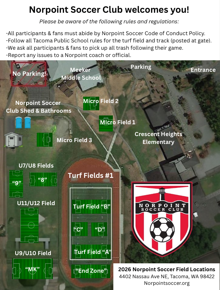 Norpoint Soccer Club Meeker Middle School Field Map Spring 2026