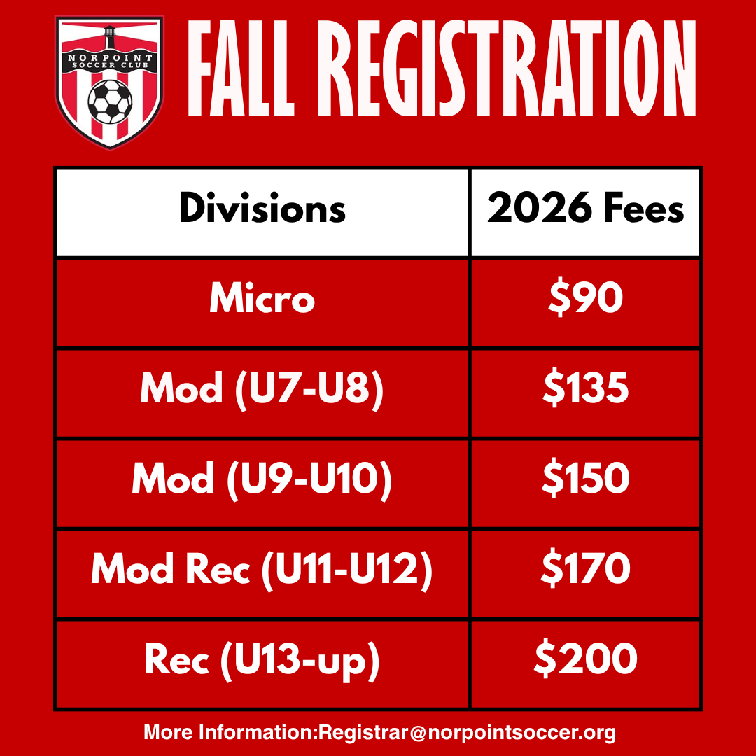2026 fall fees for norpoint websiite