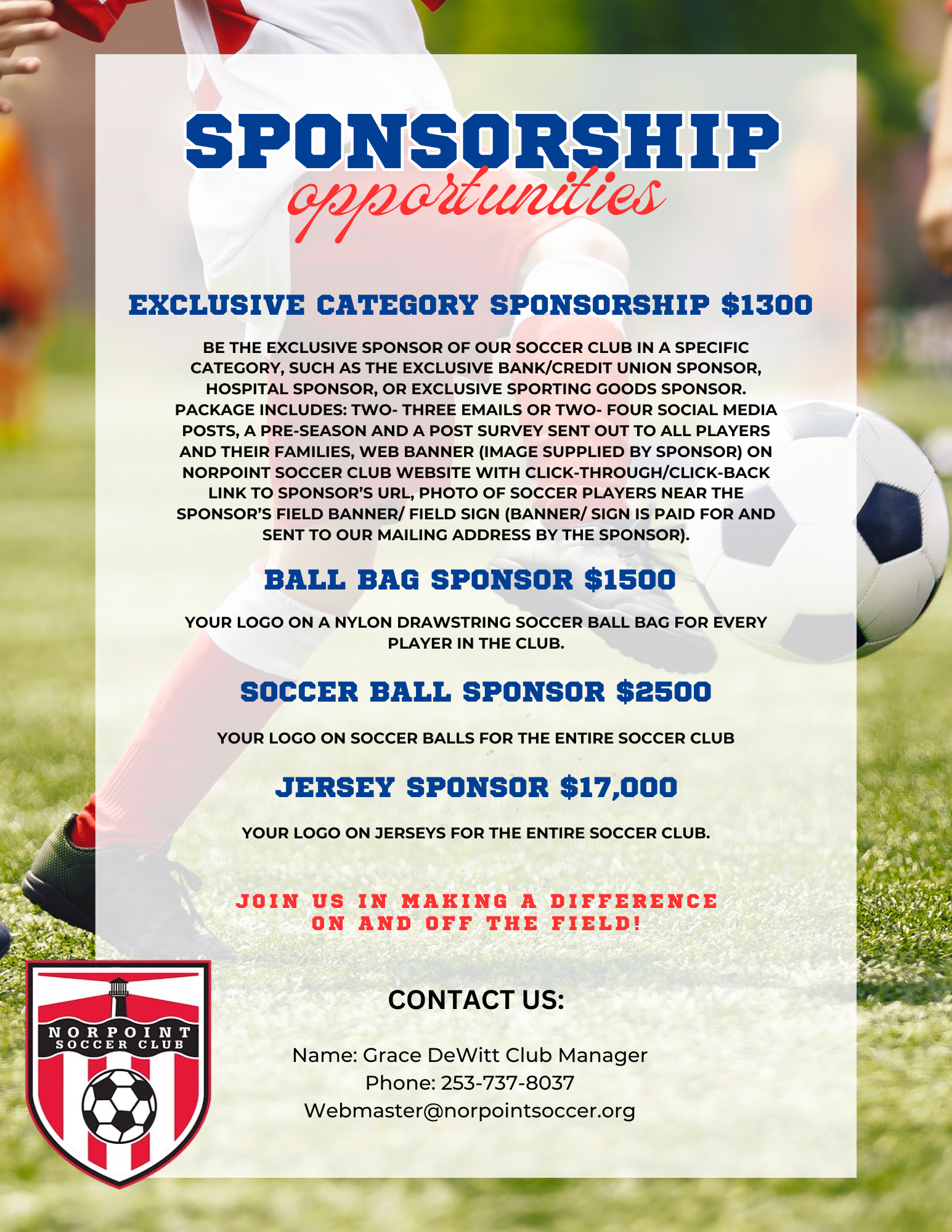 Norpoint Soccer Club. Sponsorship Opportunities