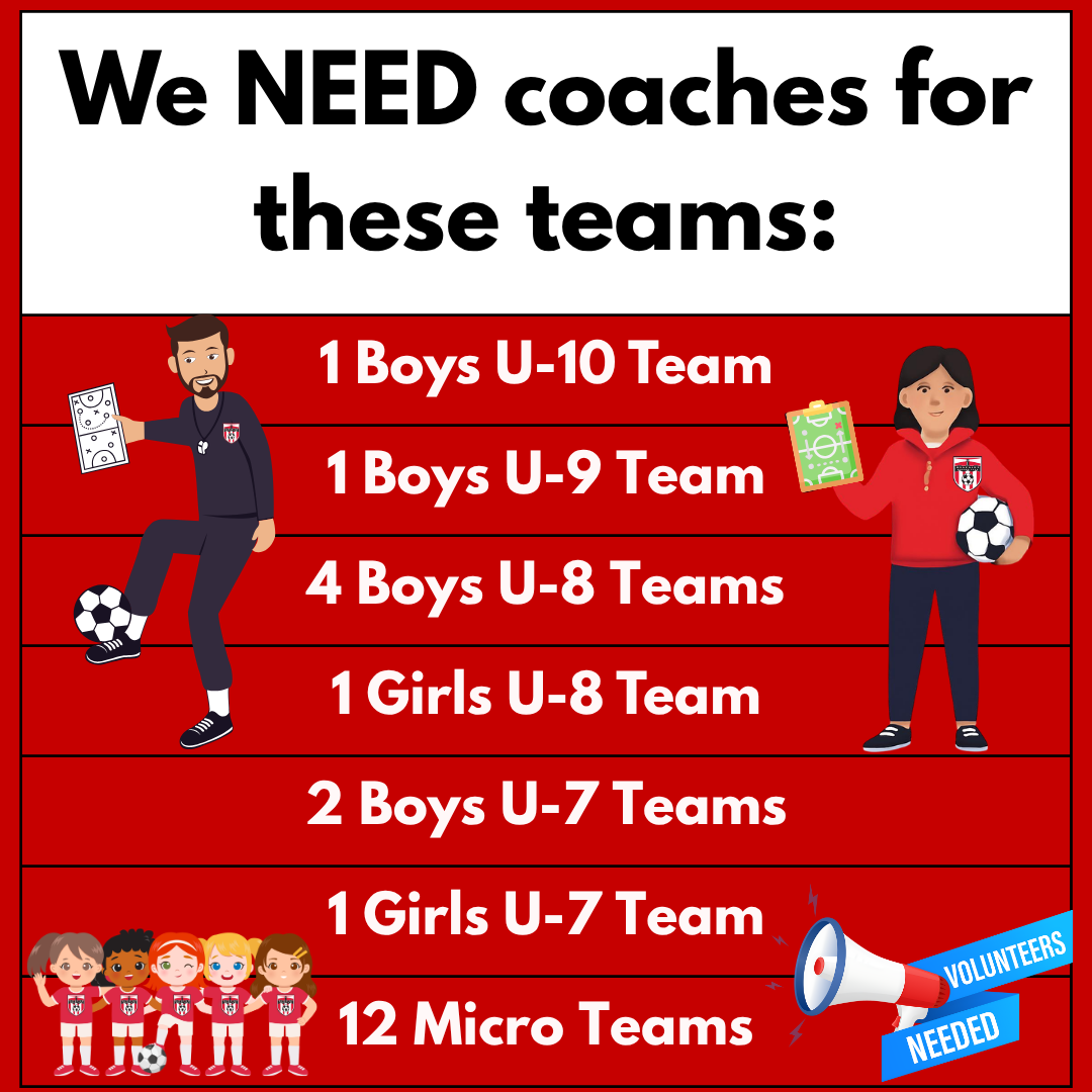 We need coaches for these teams